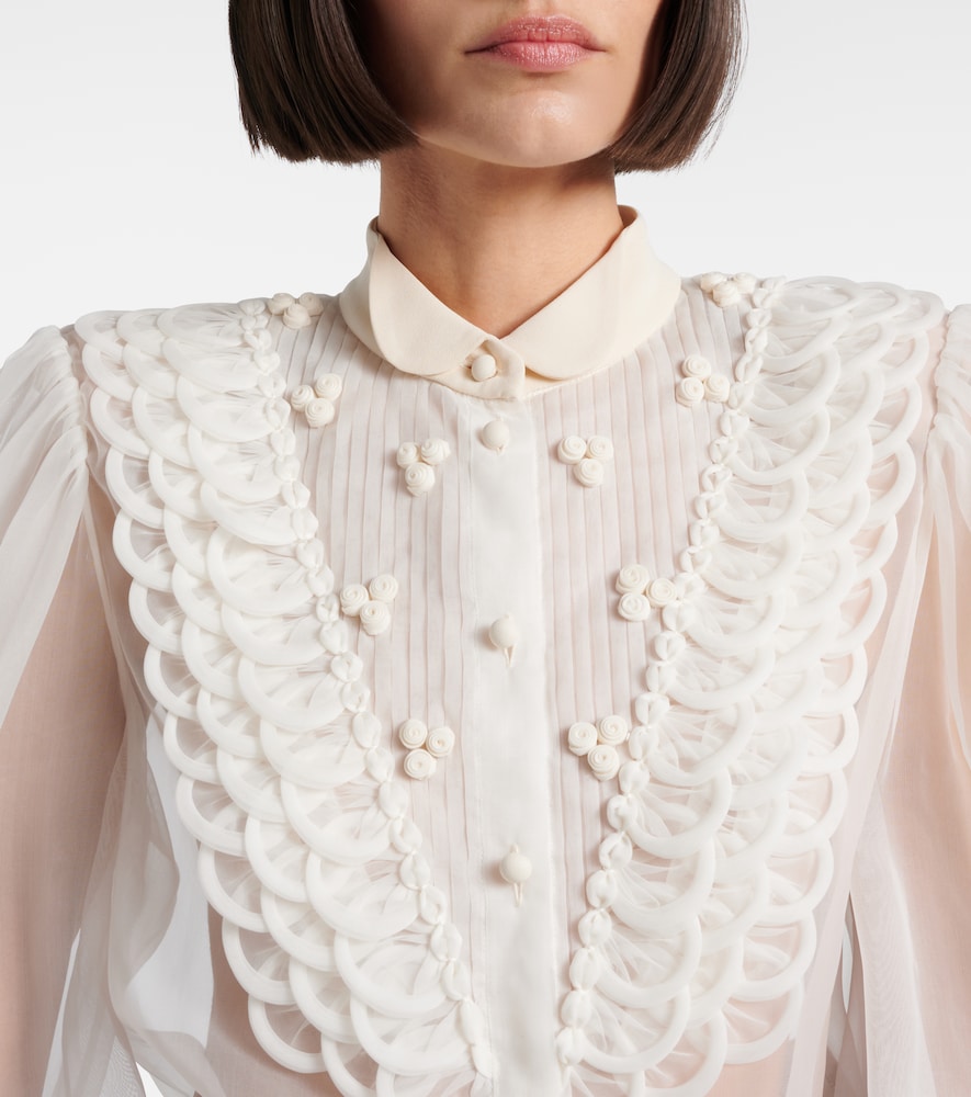  Valentino Valentino Sheer Silk Organza Blouse 