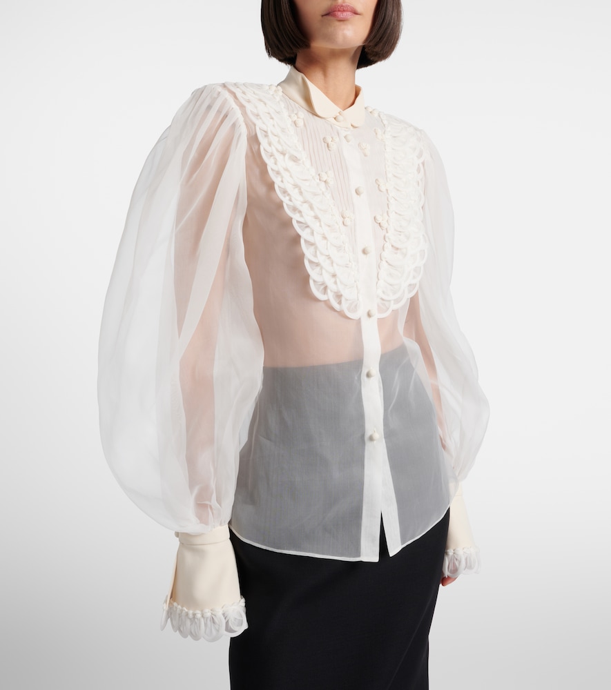  Valentino Valentino Sheer Silk Organza Blouse 
