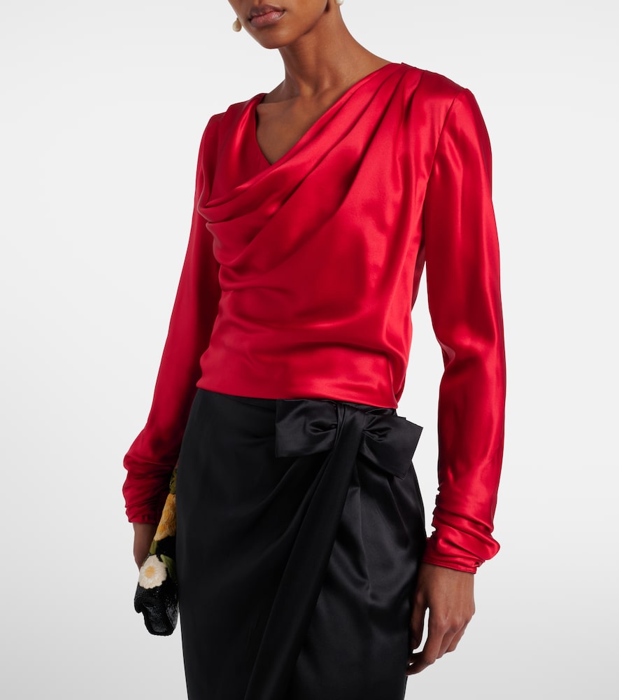 Valentino Draped silk satin top