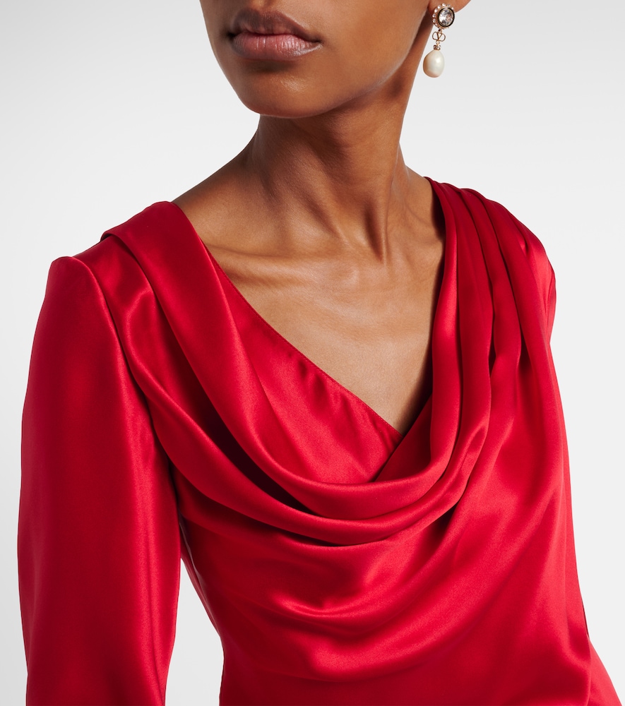  Valentino Valentino Draped Silk Satin Top 