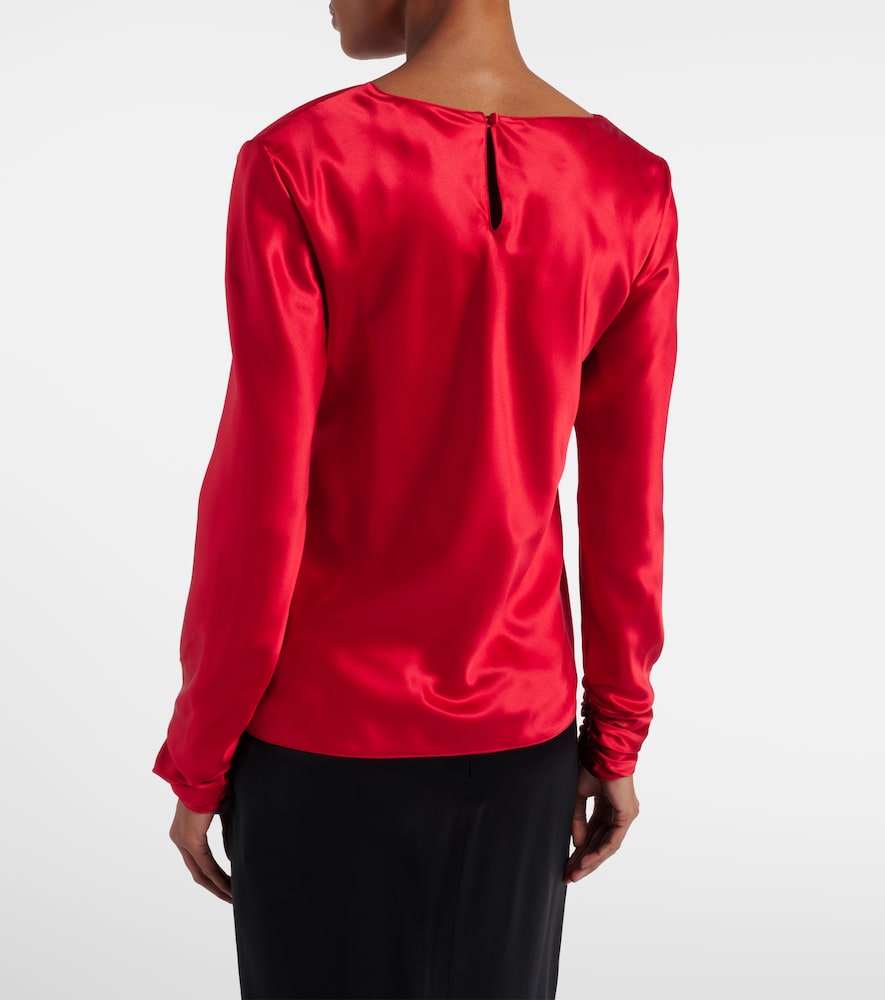  Valentino Valentino Draped Silk Satin Top 