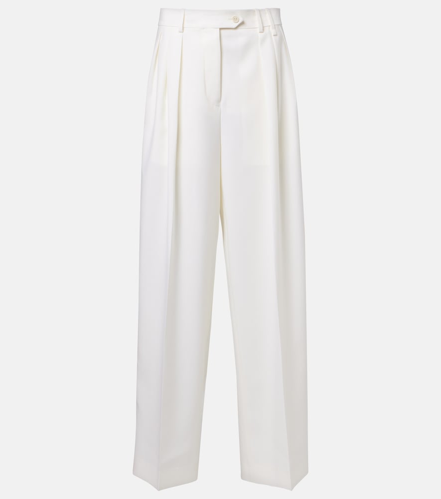 Calvin Klein Collection Alexandra Pleated Wool Wide Leg Pants by Calvin Klein Collection