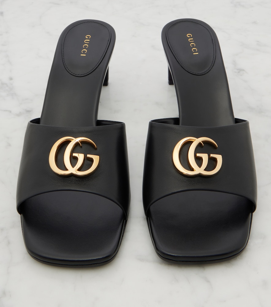  Gucci Gucci Mules De Piel Con Gg 