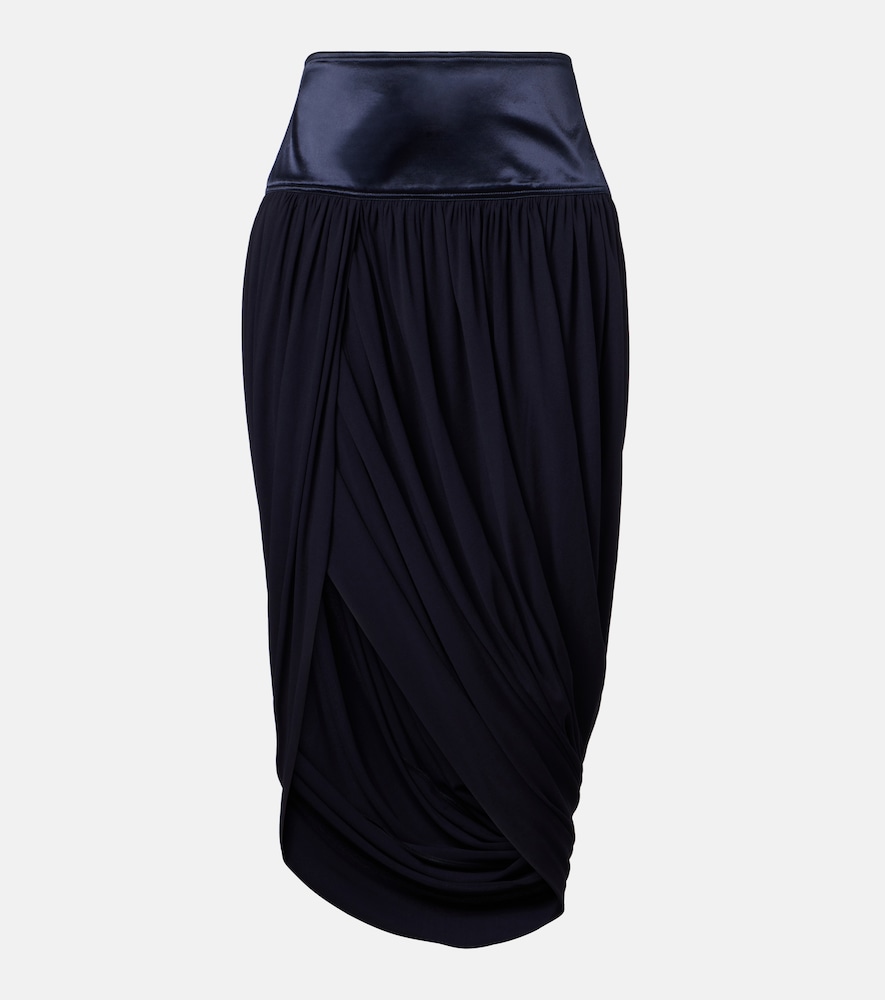 Ferragamo Draped asymmetric midi skirt