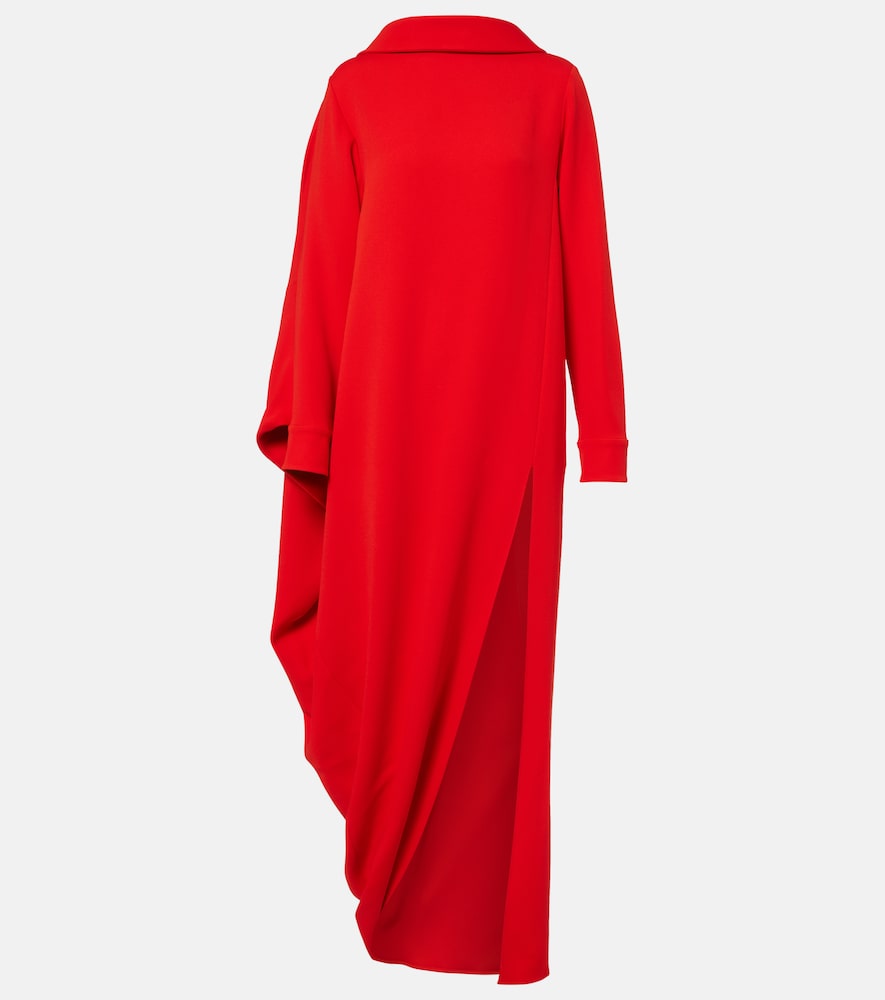 Maxikleid aus Crêpe aus Seide und Wolle
