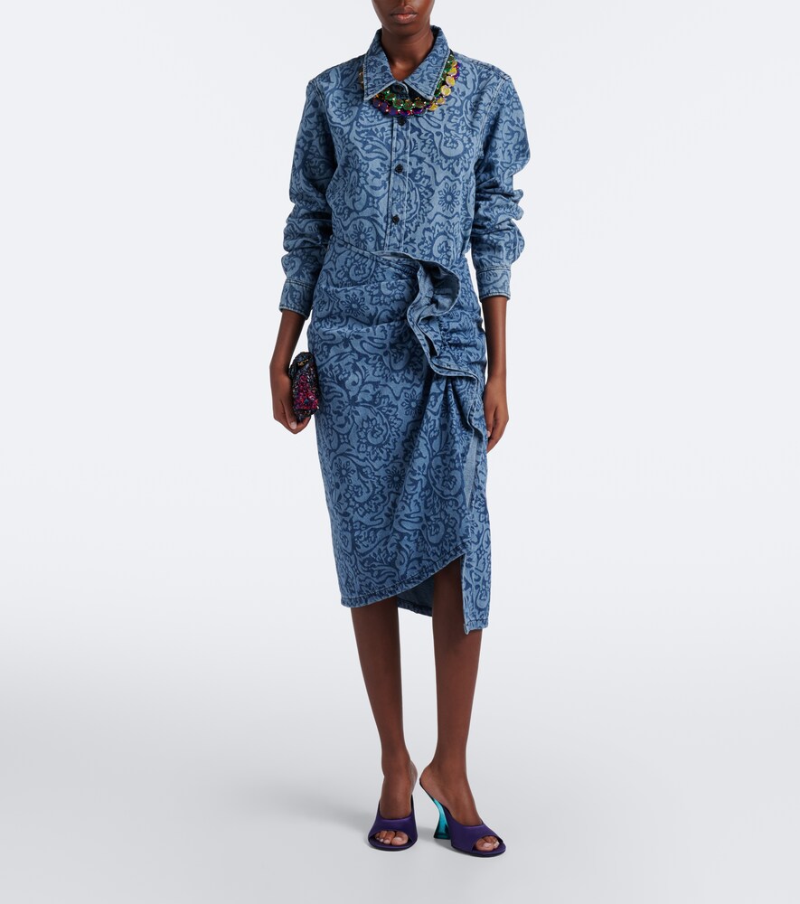 Floral Denim Overshirt