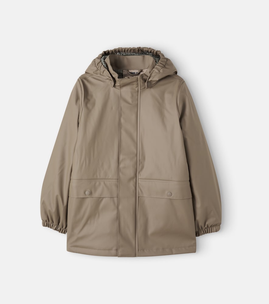 Wheat Kids' Aju Hooded Raincoat In Grey Stone