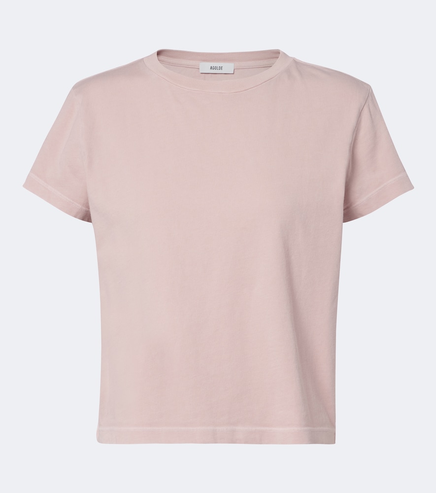 Agolde Adine Cotton Jersey T-shirt In Rosa