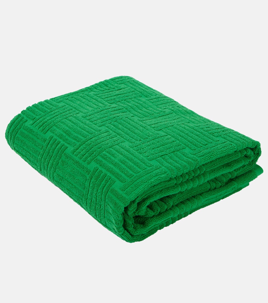 Intrecciato cotton terry beach towel