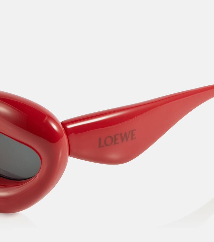 Shop Loewe Inflated Cat-eye Sunglasses In Shiny Red / Smoke