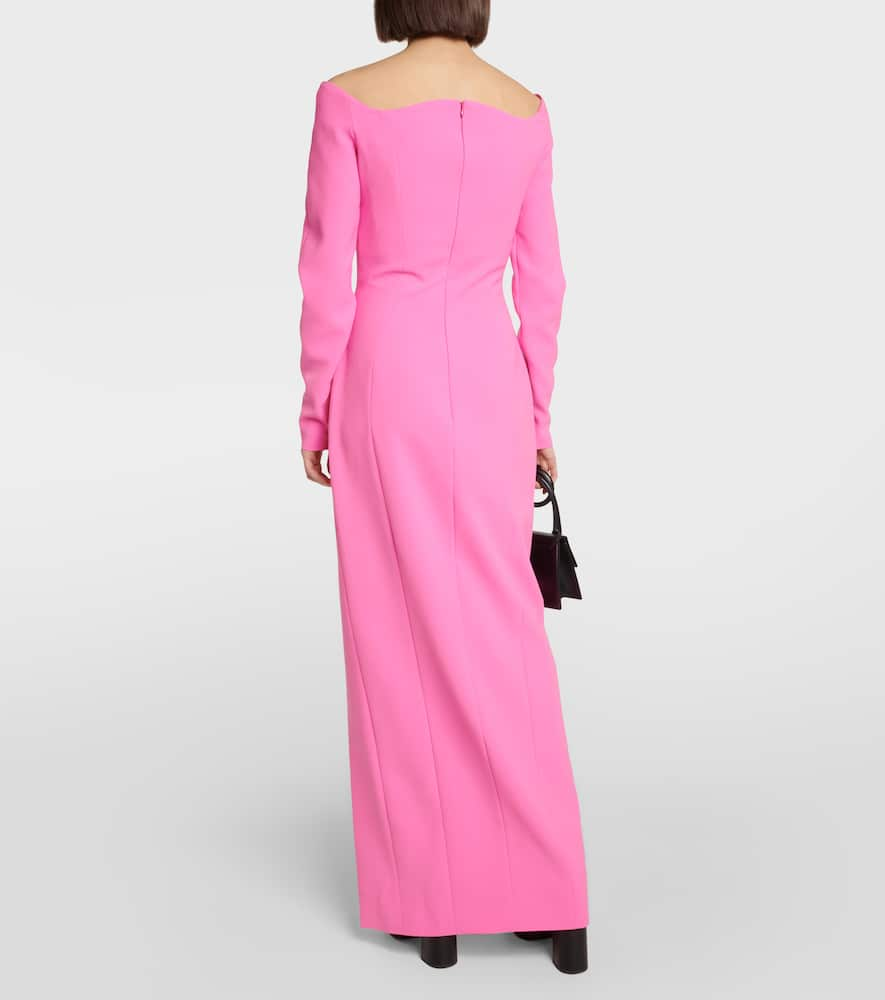 Shop Monot Mônot Off-the-shoulder Gown In Pink