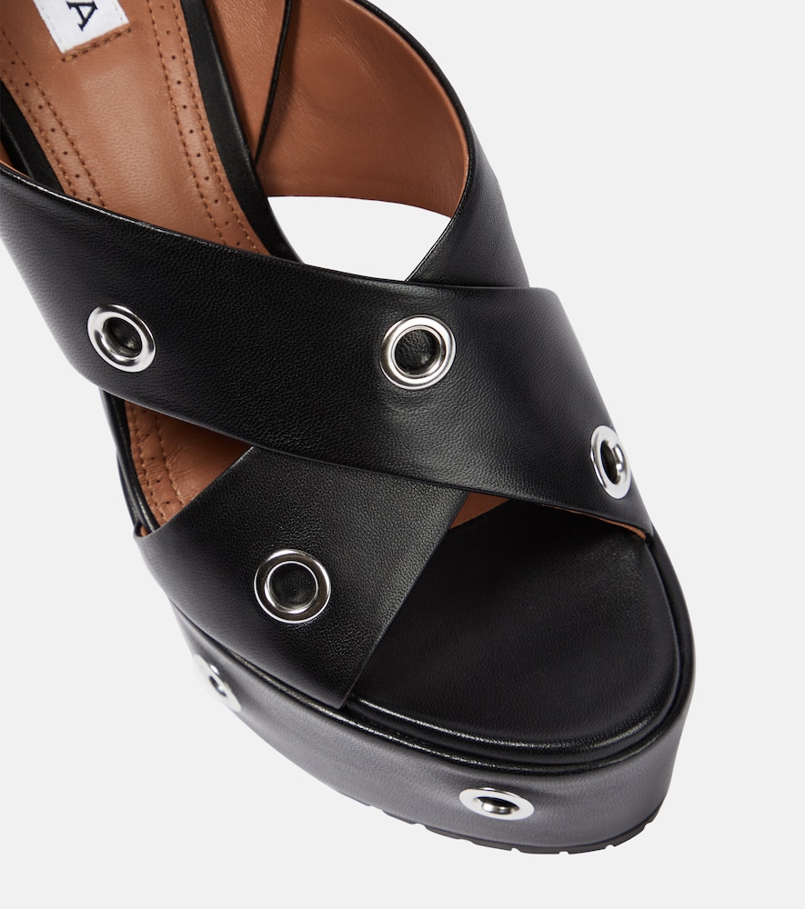  Alaia Alaia Eyelet-embellished Leather Sandals 