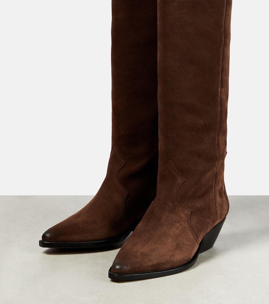 Shop Isabel Marant Denvee Suede Knee-high Boots In Brown