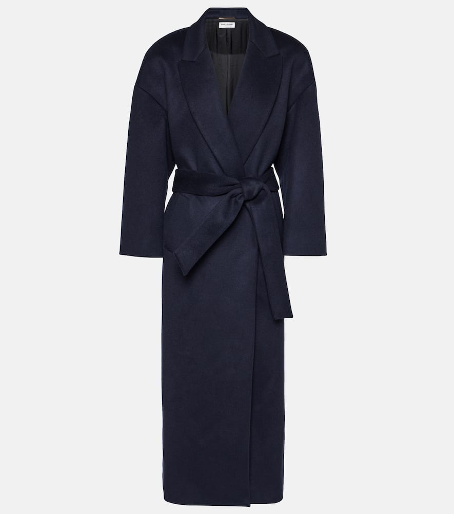 Cashmere and wool wrap coat