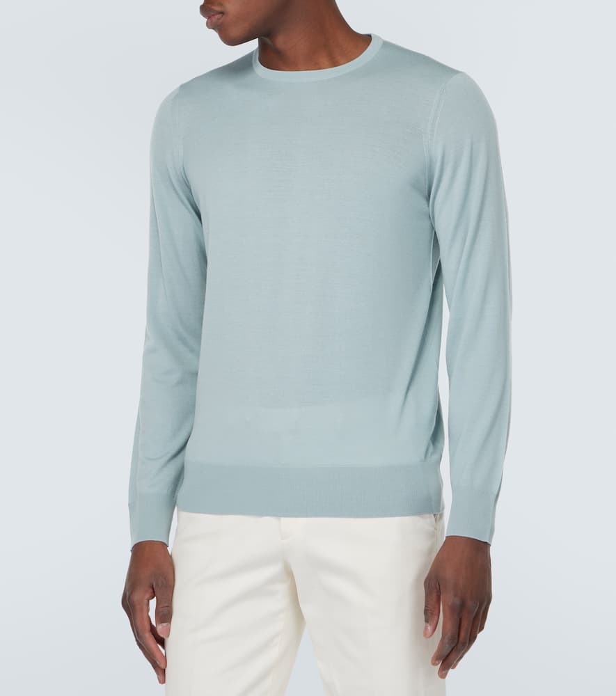 Shop Loro Piana Virgin Wool Sweater In Blue