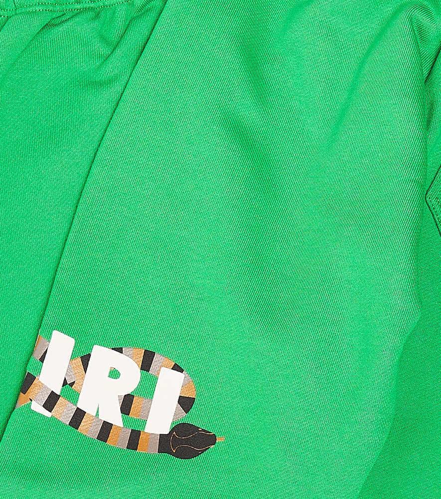 Shop Amiri Printed Cotton Sweatpants In Green