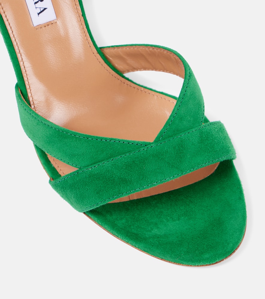 Aquazzura Very Ari 85 Suede Sandals In Green