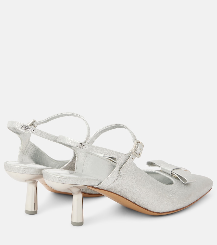  Ferragamo Ferragamo Ophelia 55 Leather Slingback Pumps 