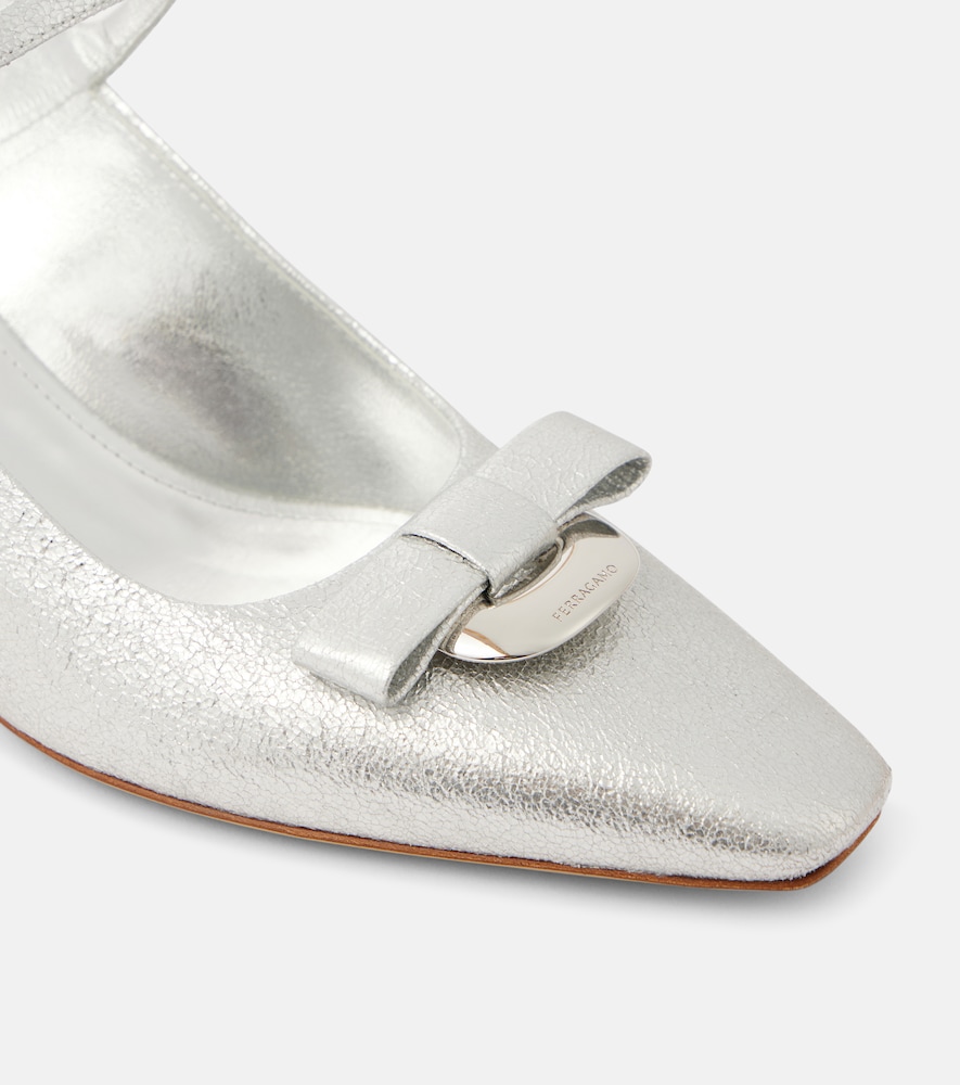  Ferragamo Ferragamo Ophelia 55 Leather Slingback Pumps 