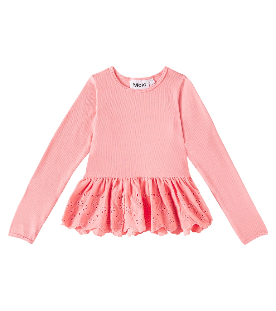 Molo Riana peplum cotton-blend top