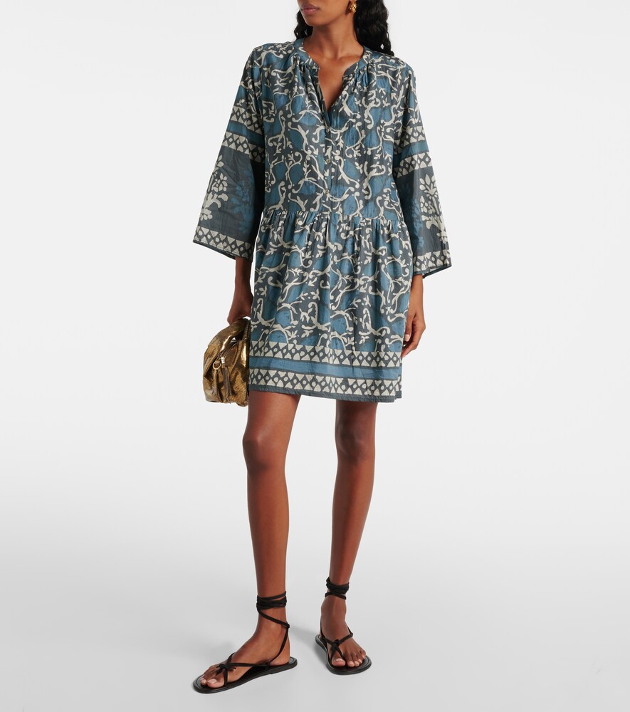  Velvet Velvet Talia Printed Cotton And Silk Minidress 