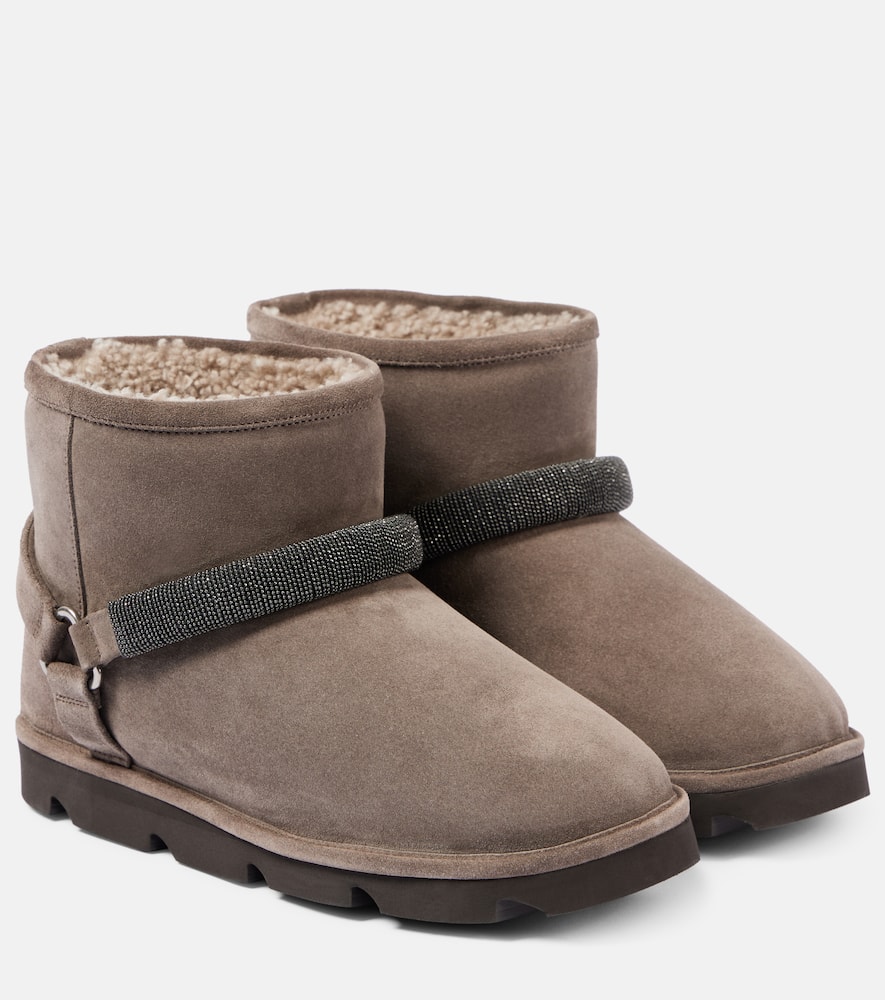 Monili shearling-lined suede boots