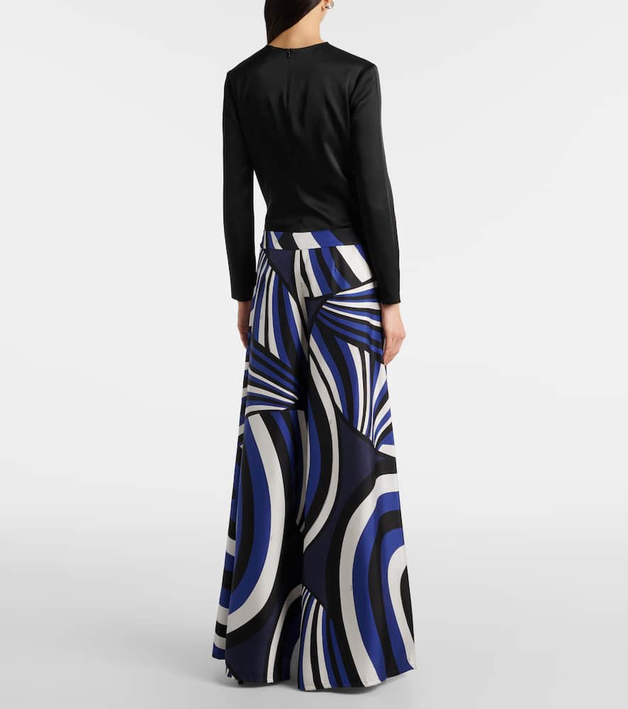 Pucci Marmo-print Maxi Skirt In Blue