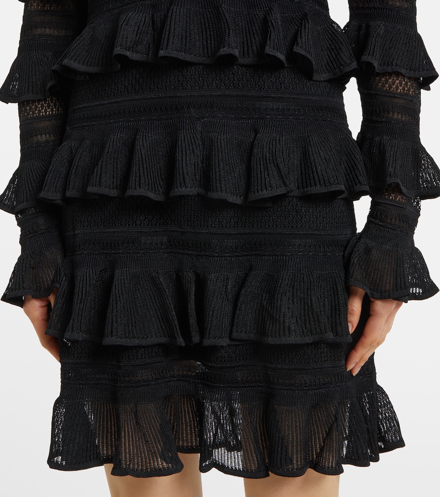  Zimmermann Zimmermann Crush High Neck Frilled Knitted Minidress 