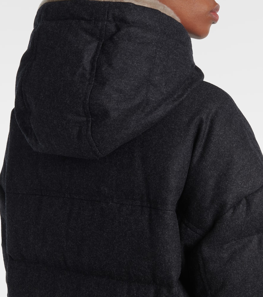 Brunello Cucinelli Padded Wool Jacket In Lignite