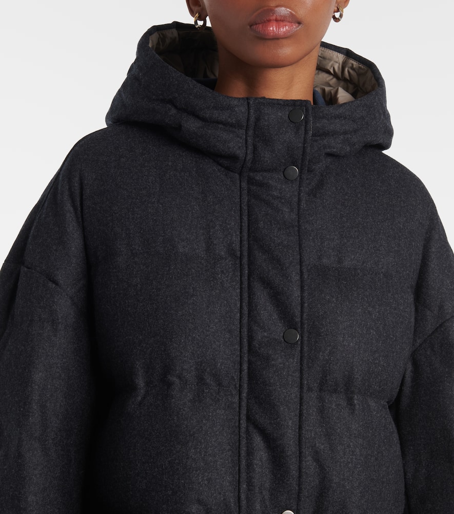 Brunello Cucinelli Padded Wool Jacket In Lignite