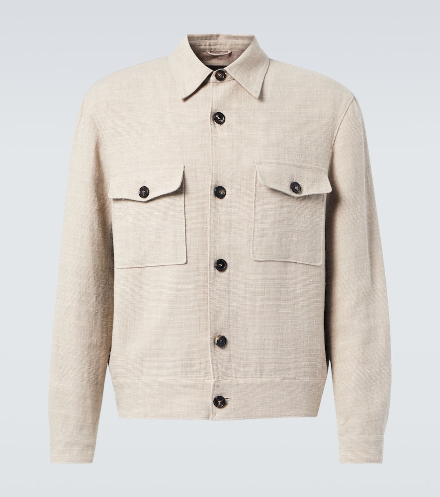 Clem linen and silk canvas blouson