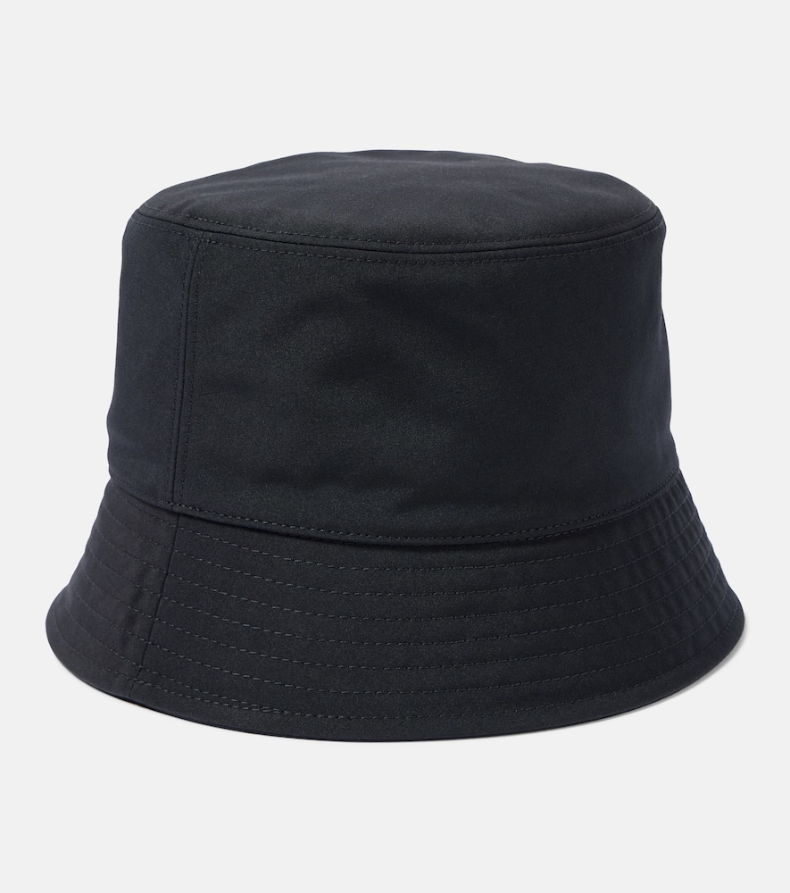 Moncler Black Logo Bucket Hat In Black