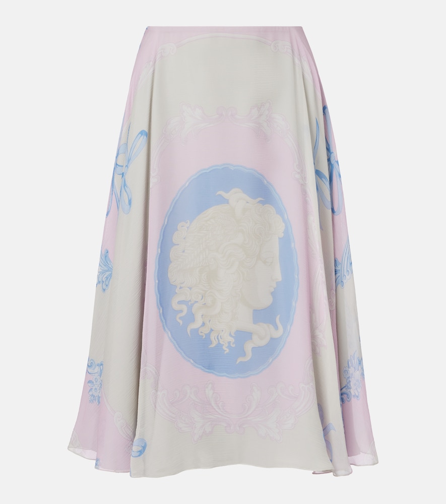 Versace Medusa Cameo silk crêpe midi skirt
