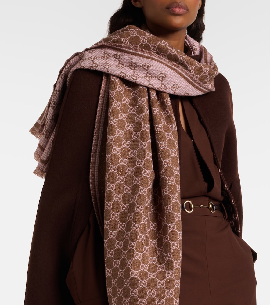 GG Wool-Blend Jacquard Scarf