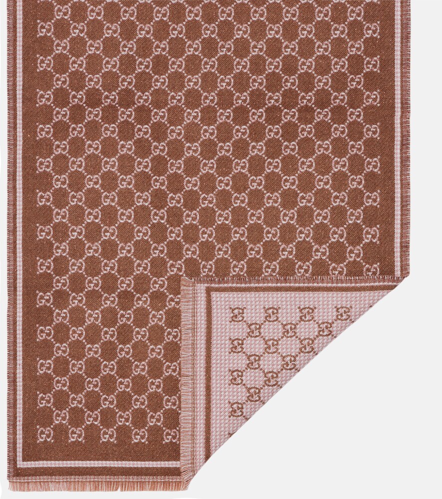  Gucci Gucci Gg Wool-blend Jacquard Scarf 