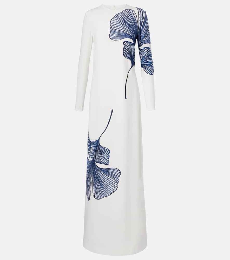 Austie embroidered crêpe gown
