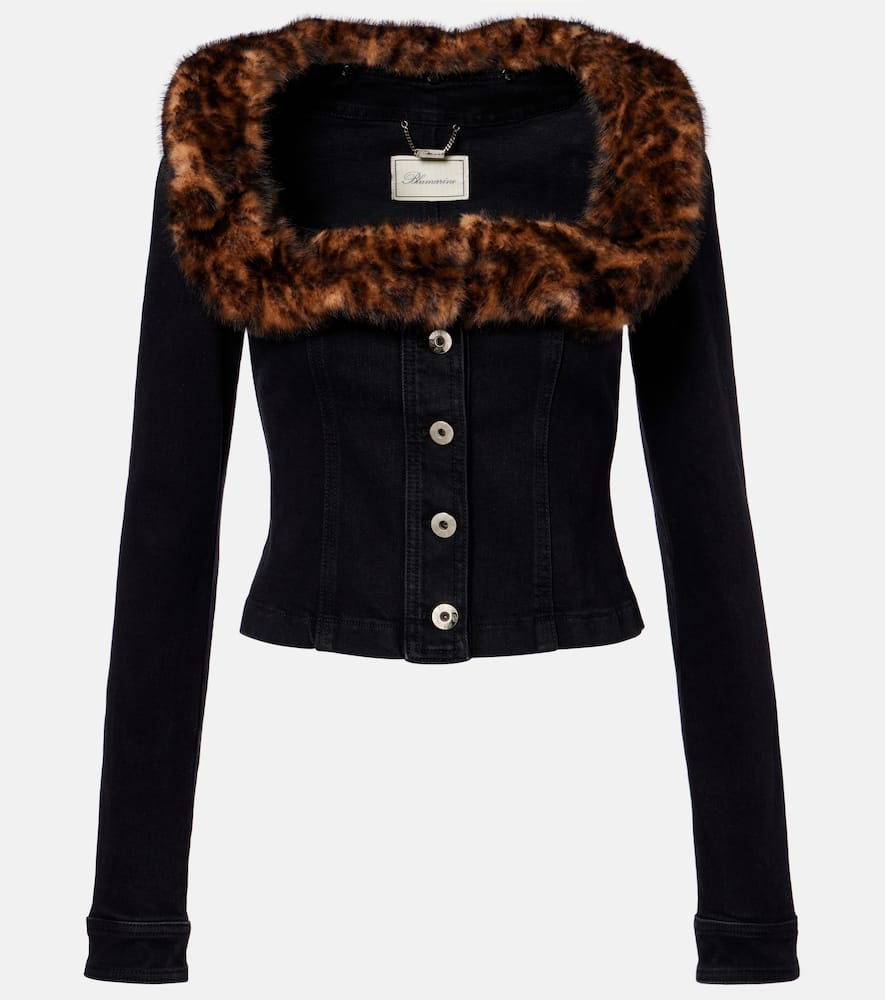 Blumarine Cotton Jacket In Black