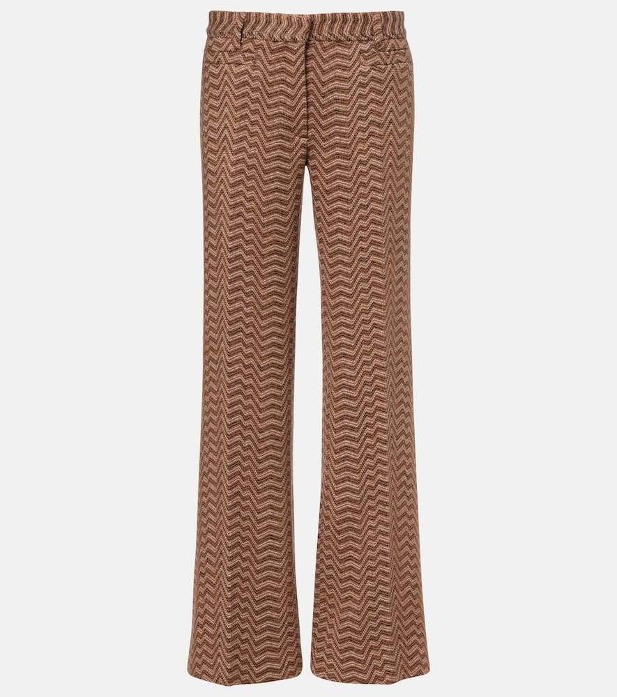Missoni Zigzag Low-rise Bootcut Pants In Sand