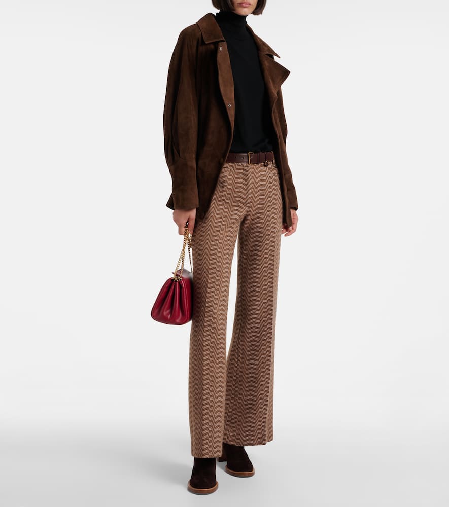 Missoni Zigzag Low-rise Bootcut Pants In Neutral