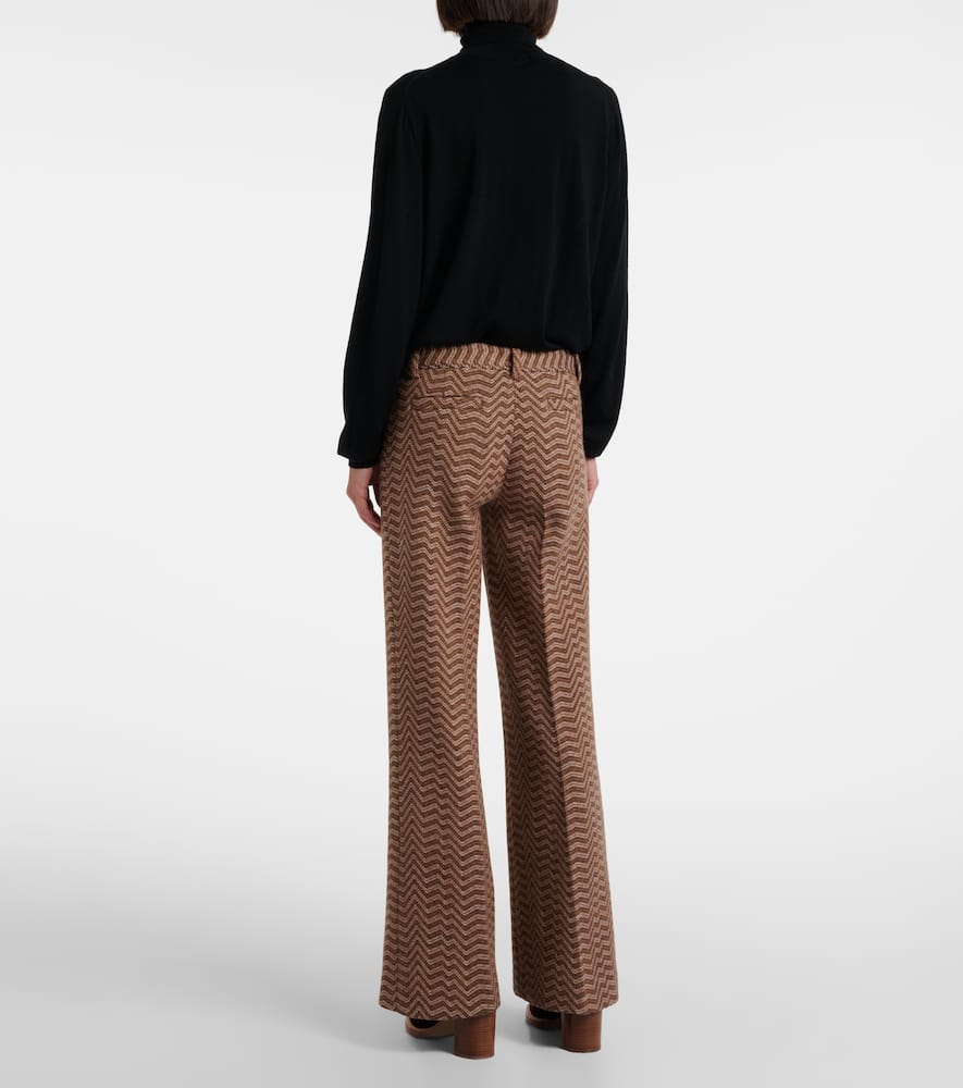 Missoni Zigzag Low-rise Bootcut Pants In Neutral