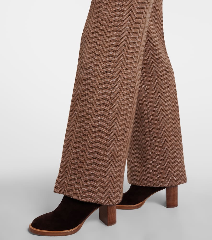 Missoni Zigzag Low-rise Bootcut Pants In Neutral