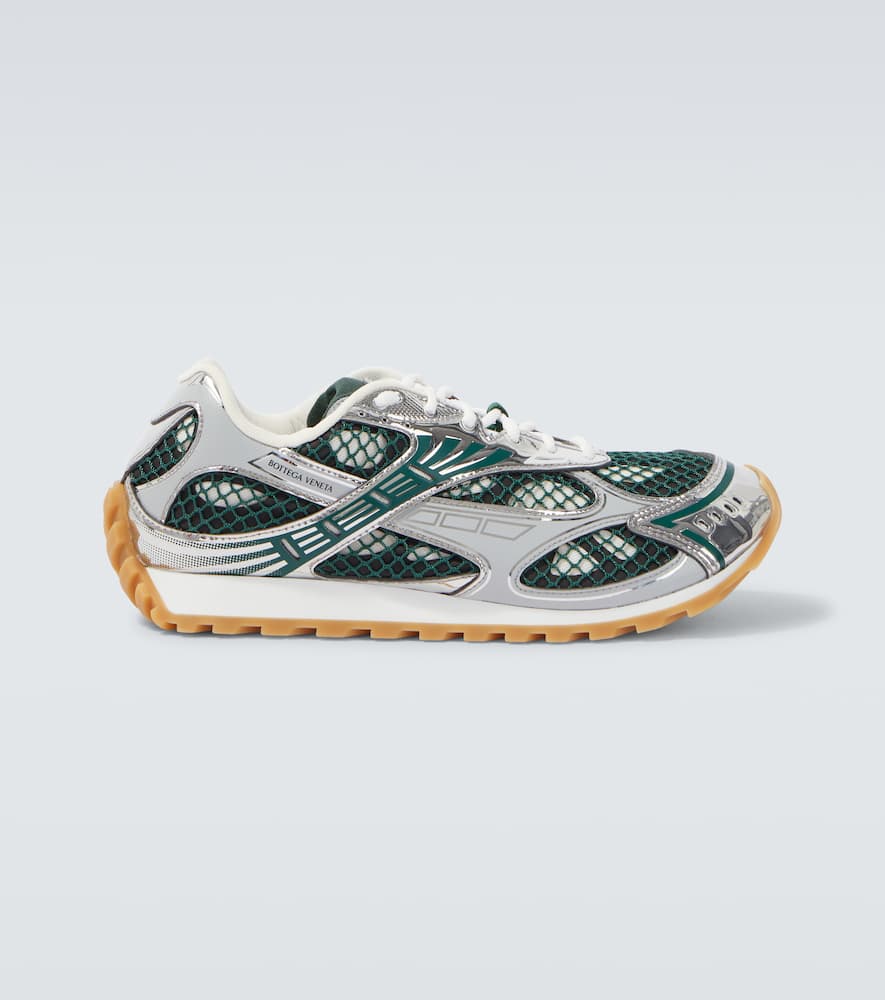 Bottega Veneta Men Orbit Sneaker Technical Fishnet In Green