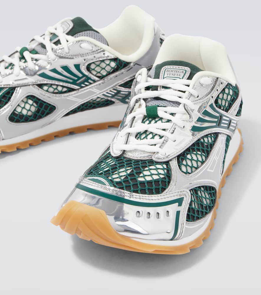 Bottega Veneta Men Orbit Sneaker Technical Fishnet In Green