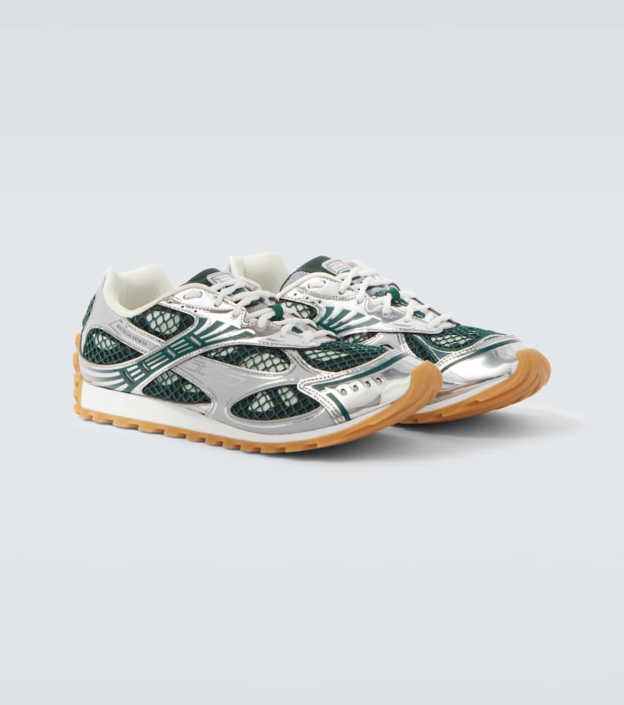 Bottega Veneta Men Orbit Sneaker Technical Fishnet In Green