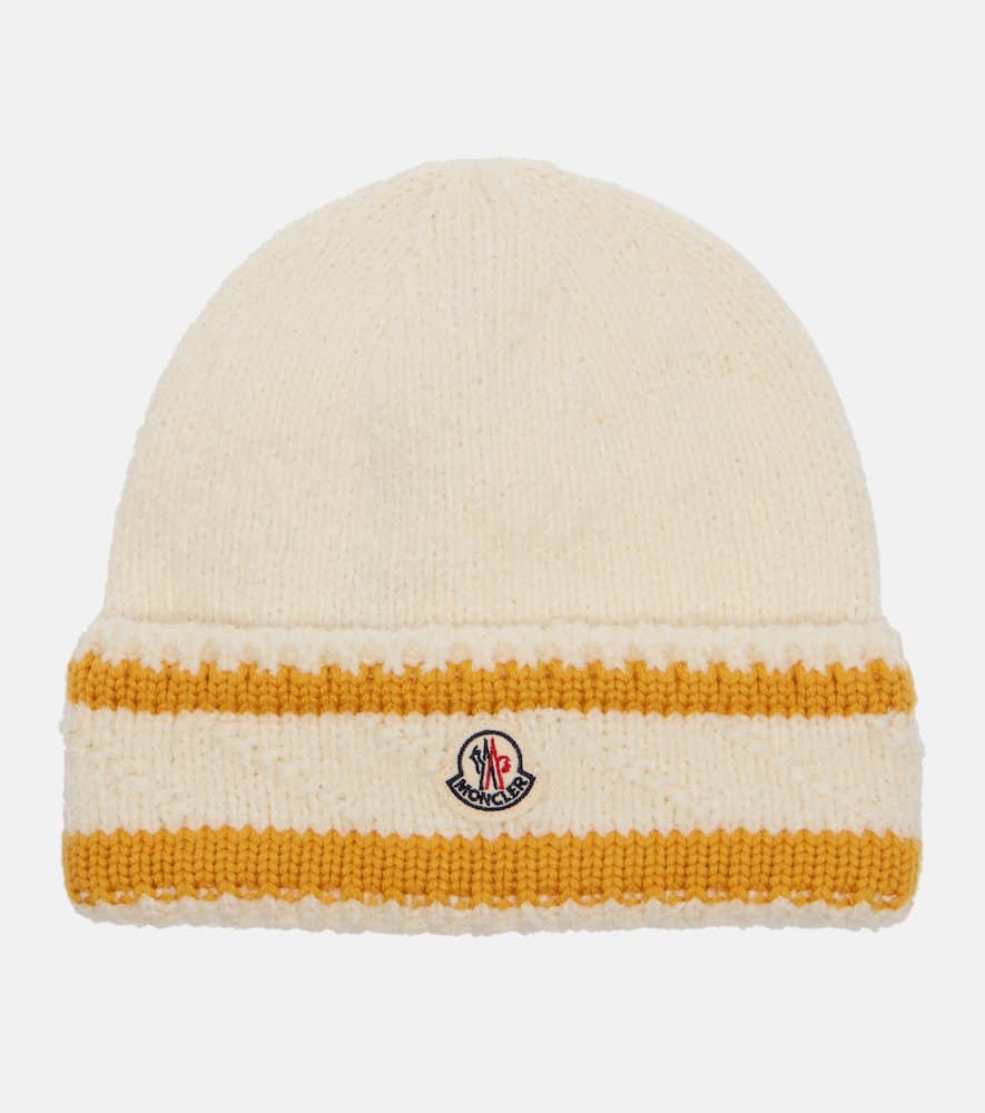 Moncler Logo Striped Wool-blend Beanie