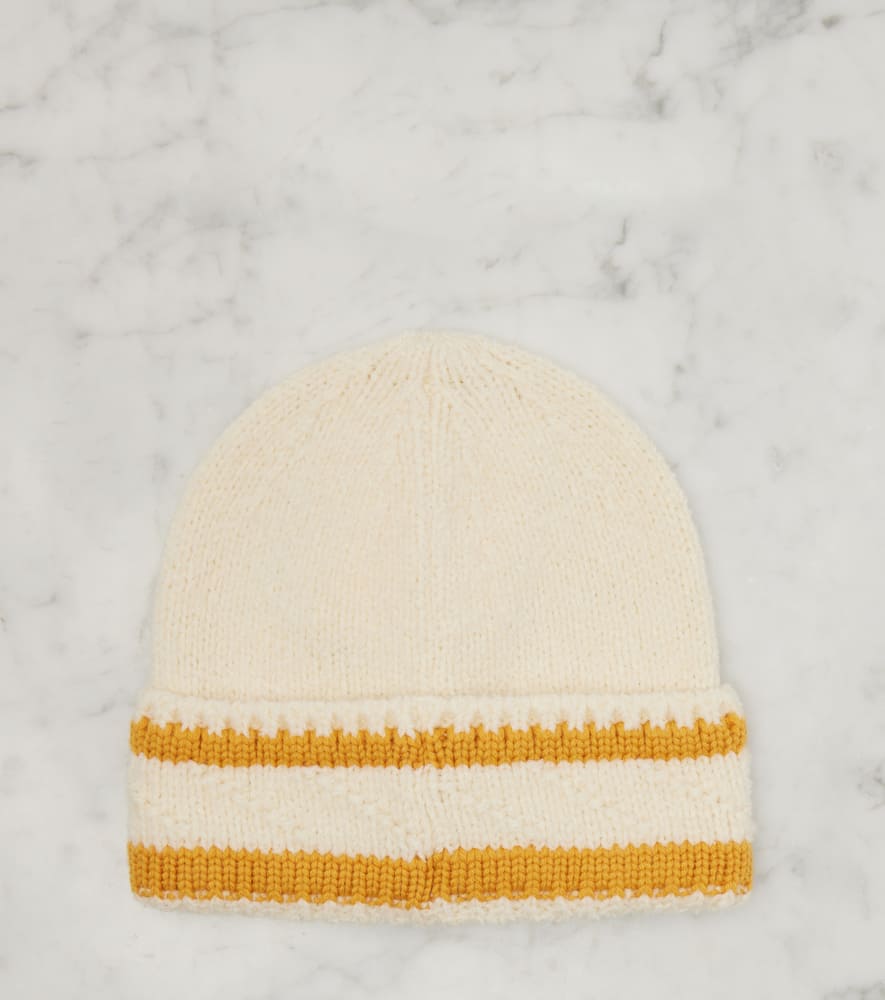 Moncler Logo Striped Wool-blend Beanie