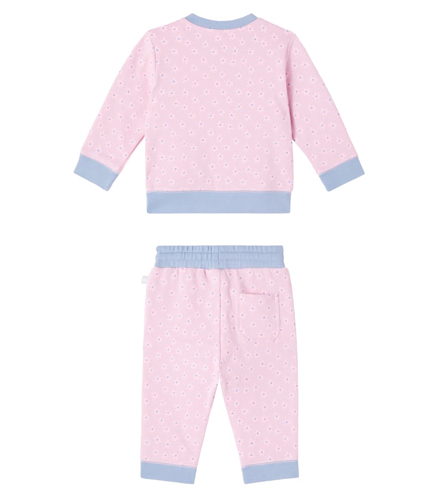 Stella Mccartney Baby Floral Cotton Sweatshirt And Sweatpants Set In Black