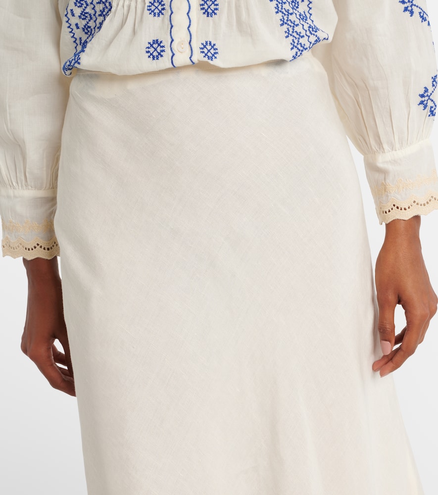 Rixo London Crystal Lace-trimmed Cotton Maxi Skirt In White