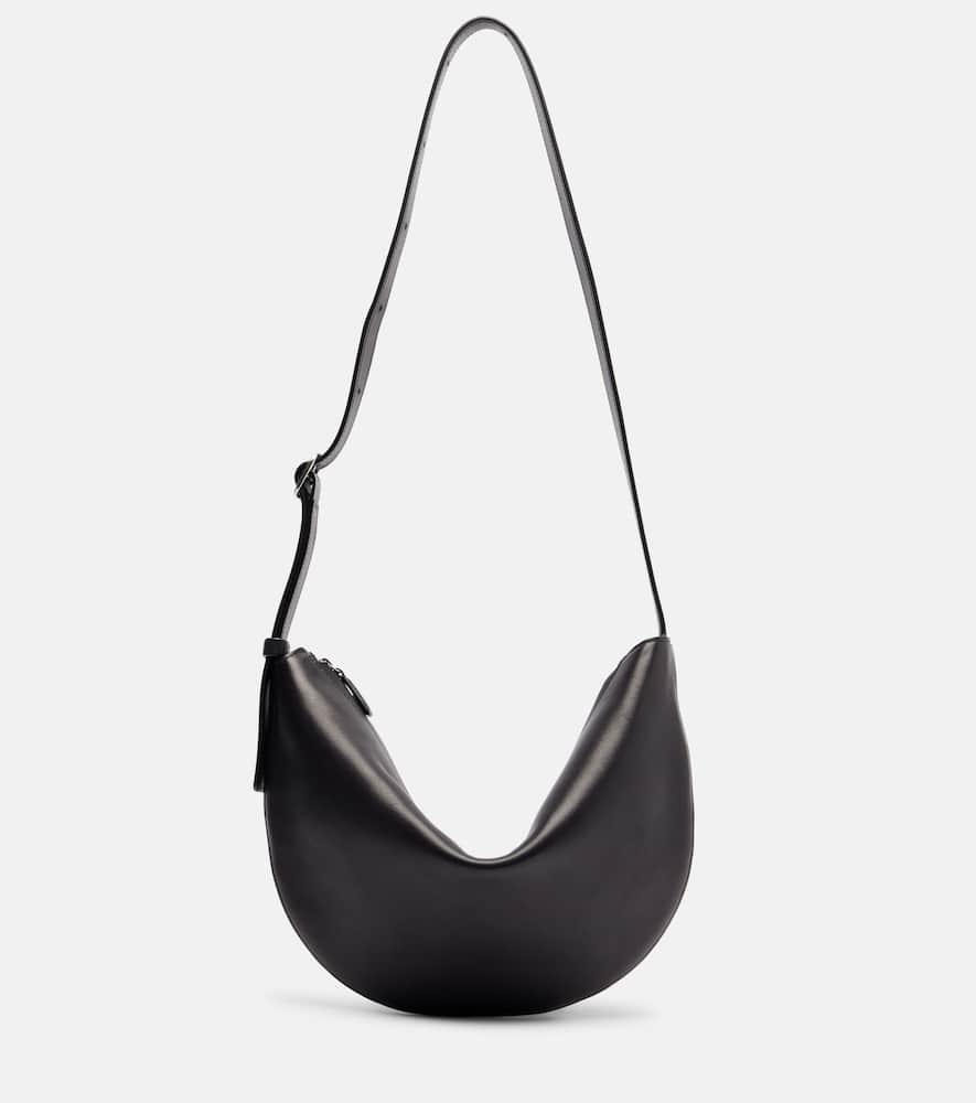 The Row Jouvette Medium Leather Shoulder Bag In Black