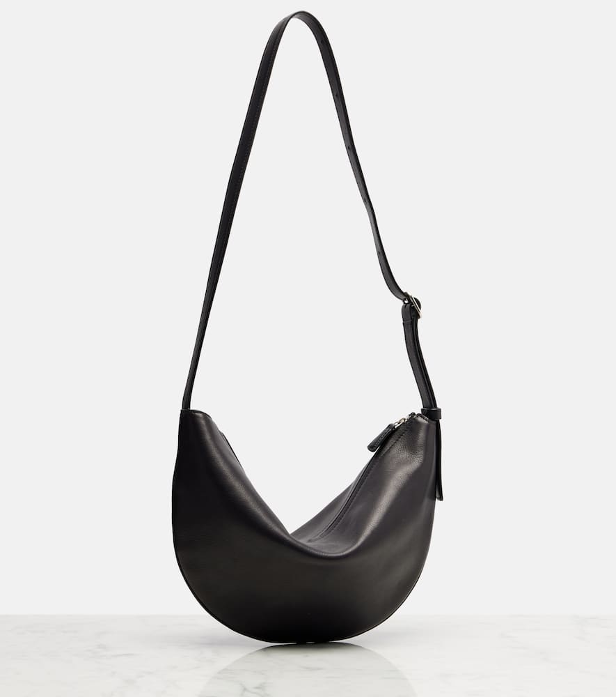 The Row Jouvette Medium Leather Shoulder Bag In Black
